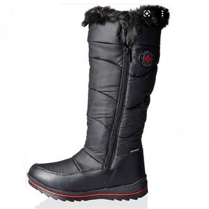 Cougar Bistro Women’s WP Black  Nylon & Faux Leather Tall Winter Boots Size 7M